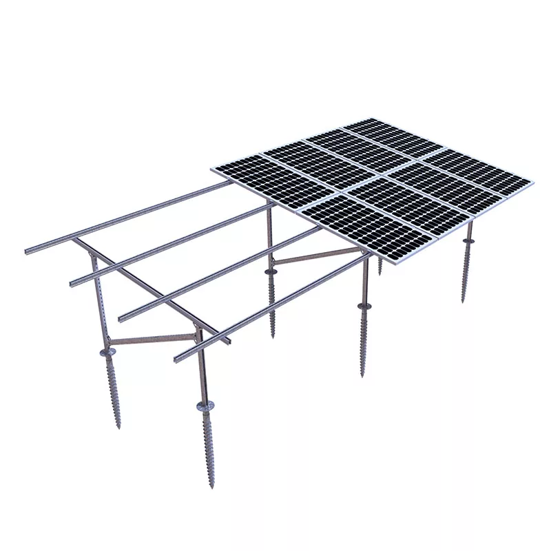 Painéis solares no chão